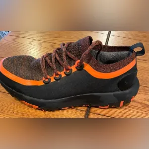 EUC Allbirds Runner SWT,size 11/44,black/buoyant orange,rugged sole