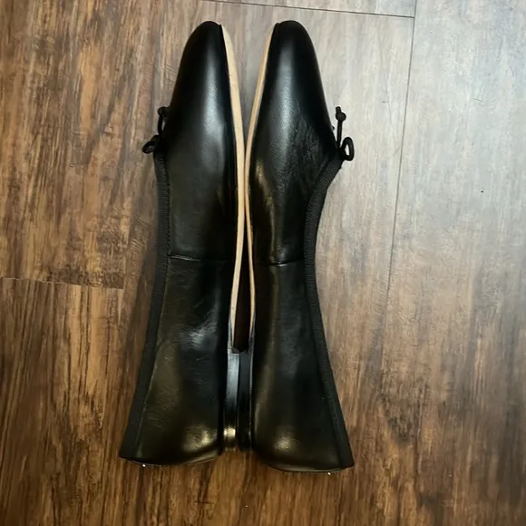 EUC KATE SPADE NEW YORK Honey Ballet Flats Bows Black Leather 9