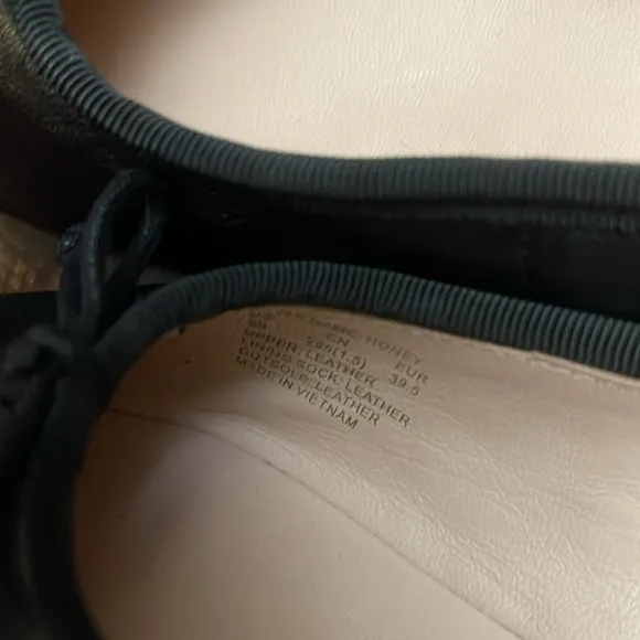 EUC KATE SPADE NEW YORK Honey Ballet Flats Bows Black Leather 9