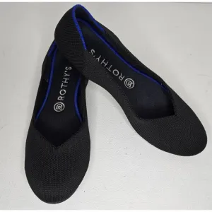 EUC Rothy's The Flat Women US 8 Black Luxury Ballet Flats Shoes Round Toe C9