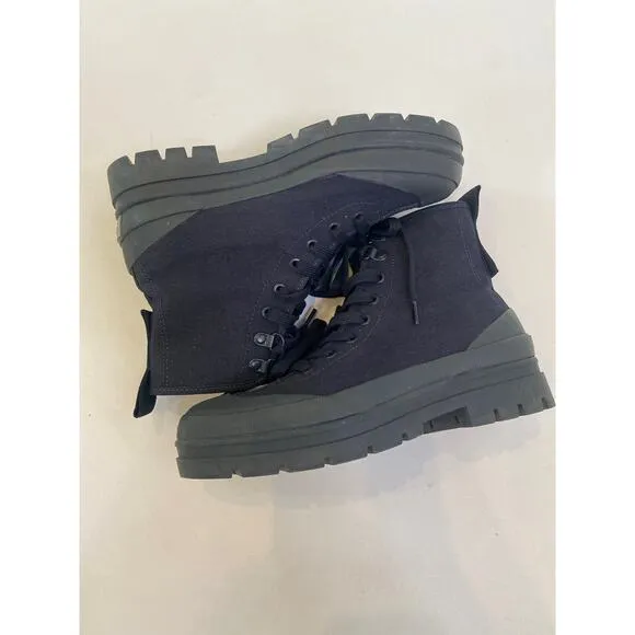 Everlane Black High Top Lace Up Canvas Utility Boot Sneaker NIB Sz 6.5 Deadstock