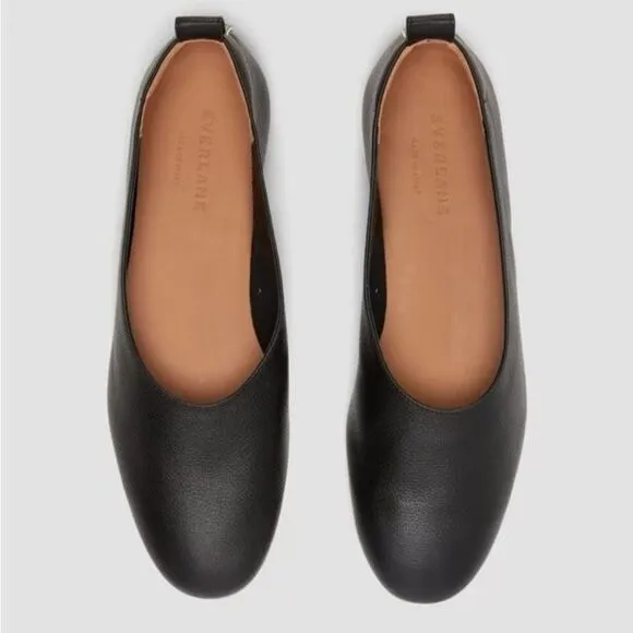 Everlane Day Glove Italian Leather Ballet Flat Shoes in Black Size 6 New