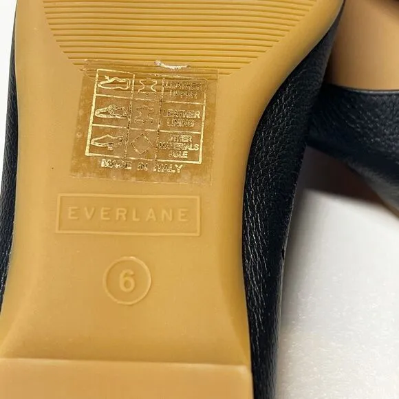 Everlane Day Glove Italian Leather Ballet Flat Shoes in Black Size 6 New