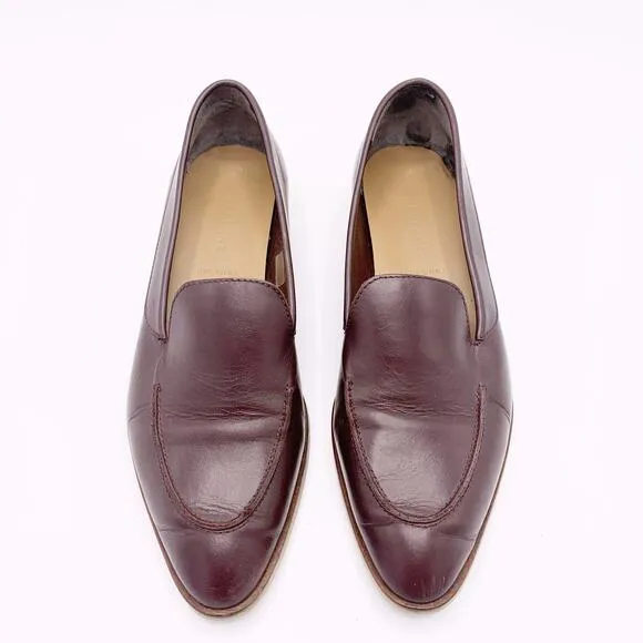 Everlane Flats Loafers Oxblood Slip On Leather