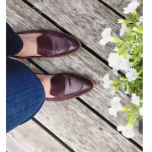 Everlane Flats Loafers Oxblood Slip On Leather