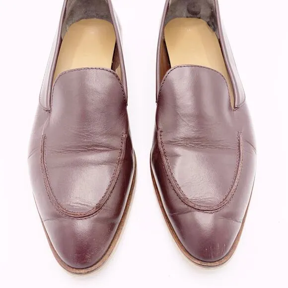 Everlane Flats Loafers Oxblood Slip On Leather