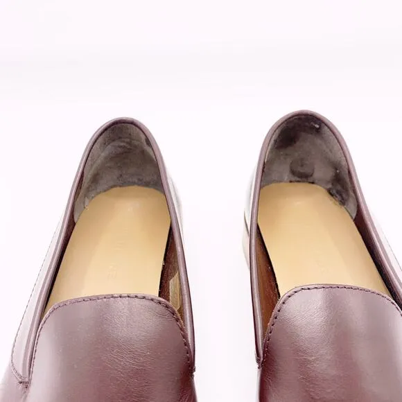 Everlane Flats Loafers Oxblood Slip On Leather