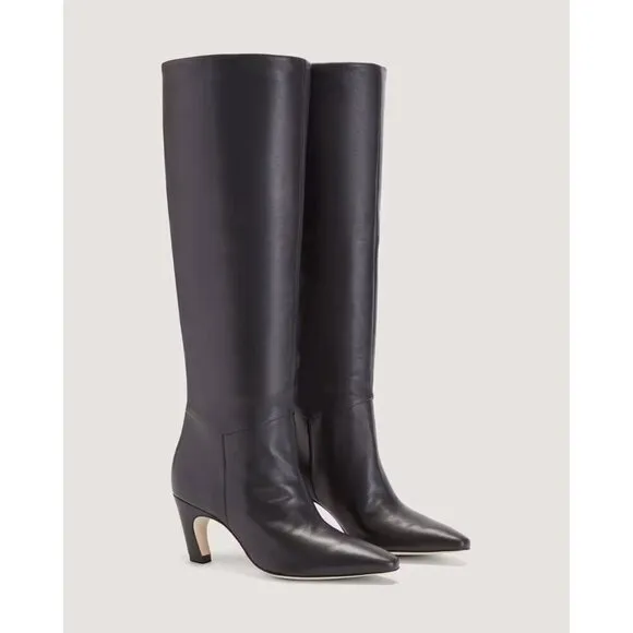 Everlane The Banana Boots in Black Leather New Womens Knee High