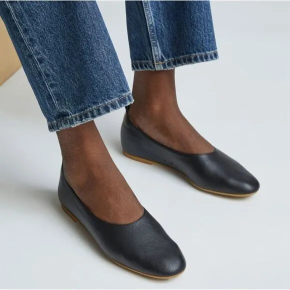 Everlane The Day Glove in Black Leather Womens Shoes Loafer Flats