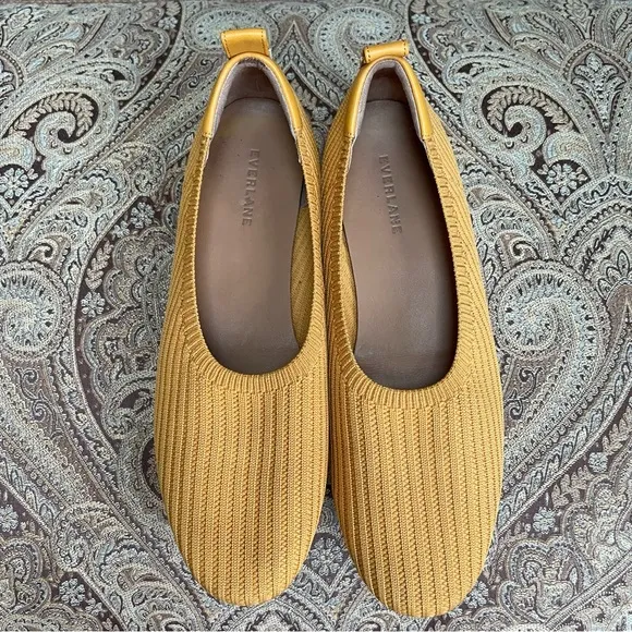 Everlane The Day Glove in ReKnit Flats Slip On Shoes in Mustard Yellow Size 9.5