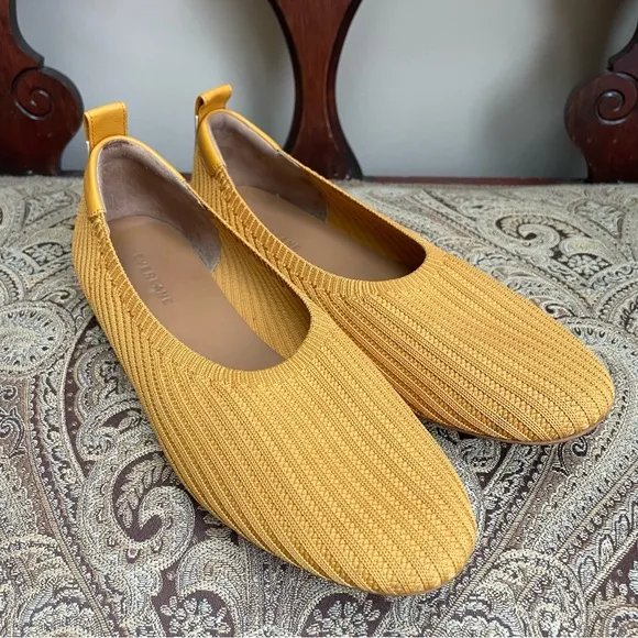 Everlane The Day Glove in ReKnit Flats Slip On Shoes in Mustard Yellow Size 9.5