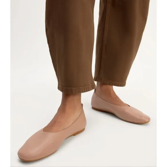 Everlane The Italian Leather Day Glove Flats in Tan-Brown sz 8 Women's