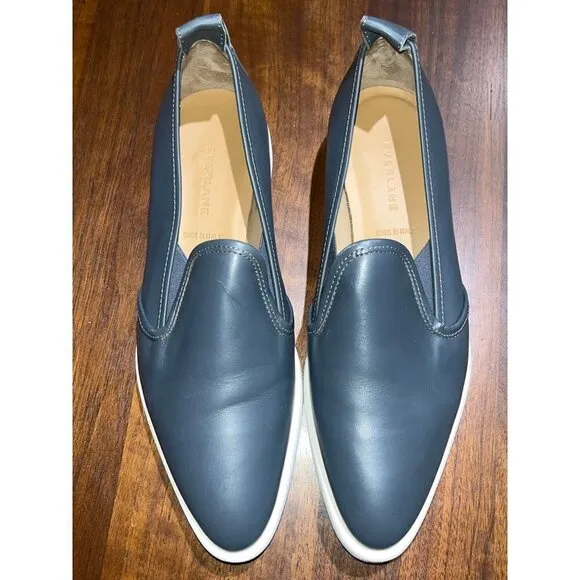 Everlane The Leather Street Shoe in Grey New Womens Wedge Loafer