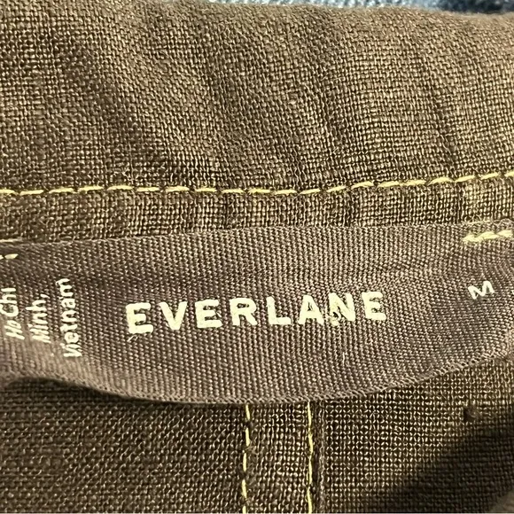 Everlane The Linen Workwear Dress Women Medium Shirtdress Short Sleeve