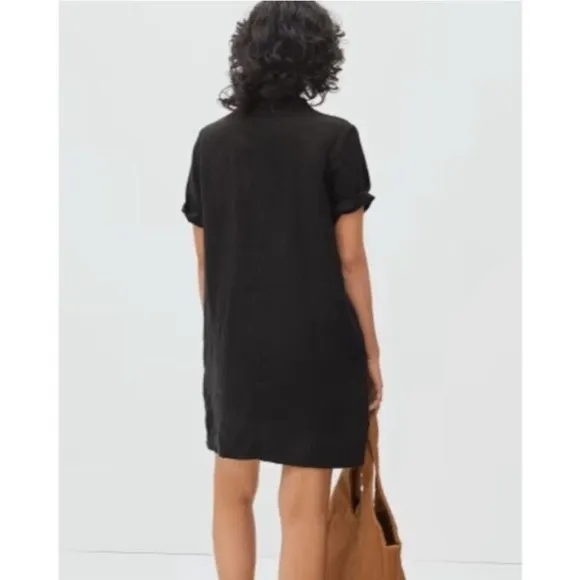 Everlane The Linen Workwear Dress Women Medium Shirtdress Short Sleeve