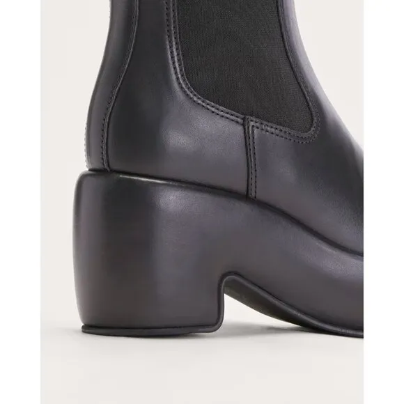 Everlane The Puffa Boots in Black Leather 8.5 New Womens Mid Booties