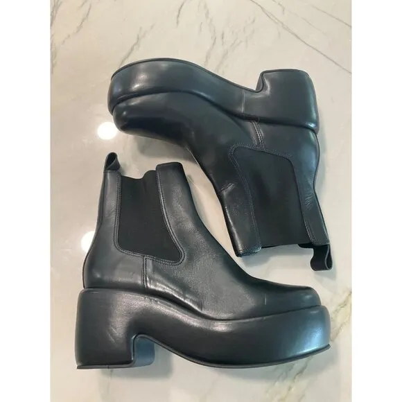 Everlane The Puffa Boots in Black Leather 8.5 New Womens Mid Booties