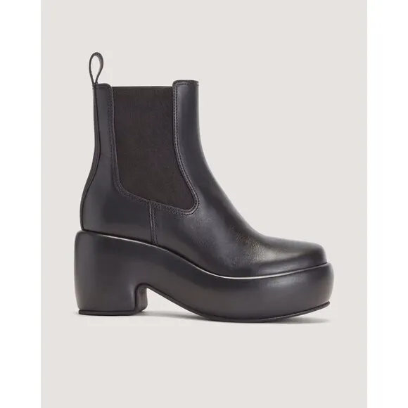 Everlane The Puffa Boots in Black Leather 8.5 New Womens Mid Booties