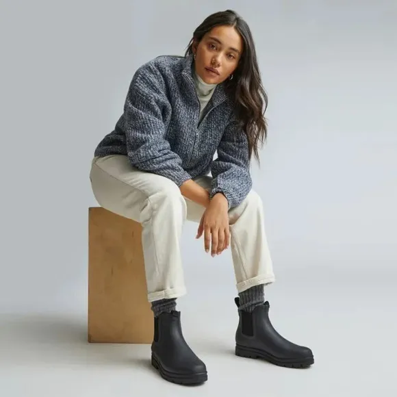 Everlane The Rain Boots in Black New Womens Rubber Booties
