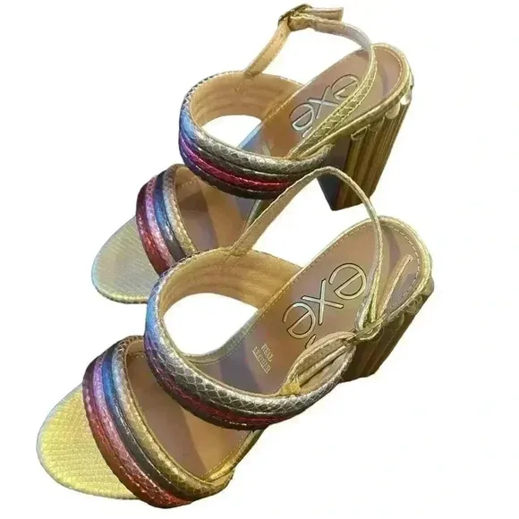 EXÈ MONA COLOR STRAP GOLD HEEL Size 6 (36)