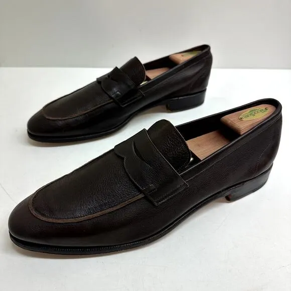 EXCELLENT Meermin Men's Brown Softcalf Penny Loafer Brown Size US 12.5 / UK 11.5