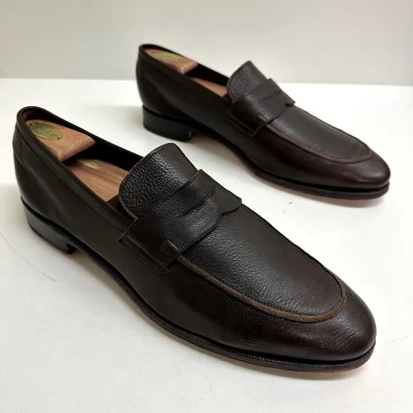 EXCELLENT Meermin Men's Brown Softcalf Penny Loafer Brown Size US 12.5 / UK 11.5