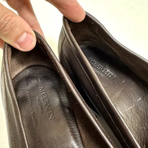 EXCELLENT Meermin Men's Brown Softcalf Penny Loafer Brown Size US 12.5 / UK 11.5