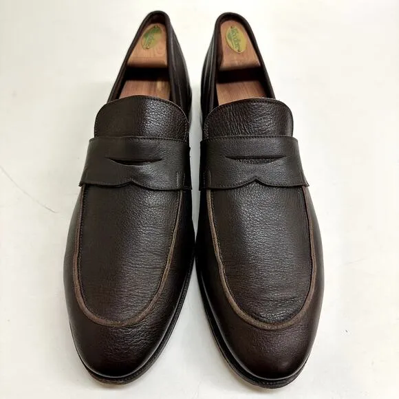 EXCELLENT Meermin Men's Brown Softcalf Penny Loafer Brown Size US 12.5 / UK 11.5