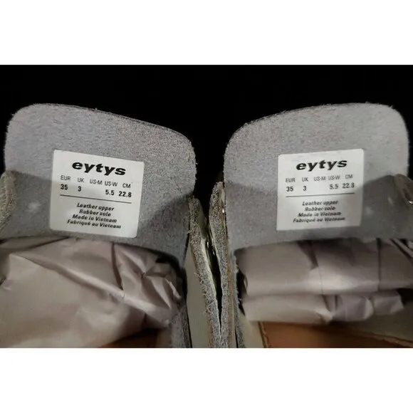 Eytys Mykonos Loafers 35 5.5 White Grained Leather Shoes