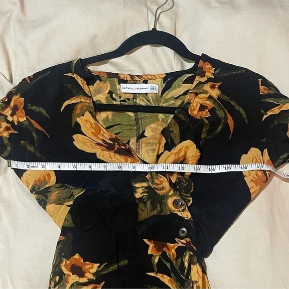 Faithfull the Brand Caribbean Floral Wrap Mini Dress Size XS