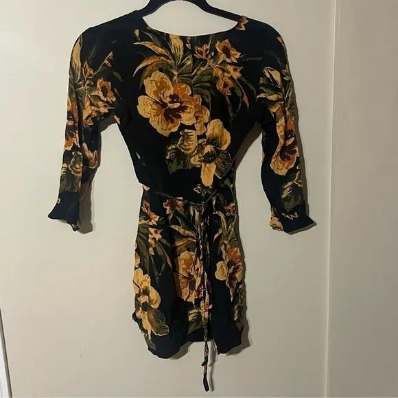 Faithfull the Brand Caribbean Floral Wrap Mini Dress Size XS