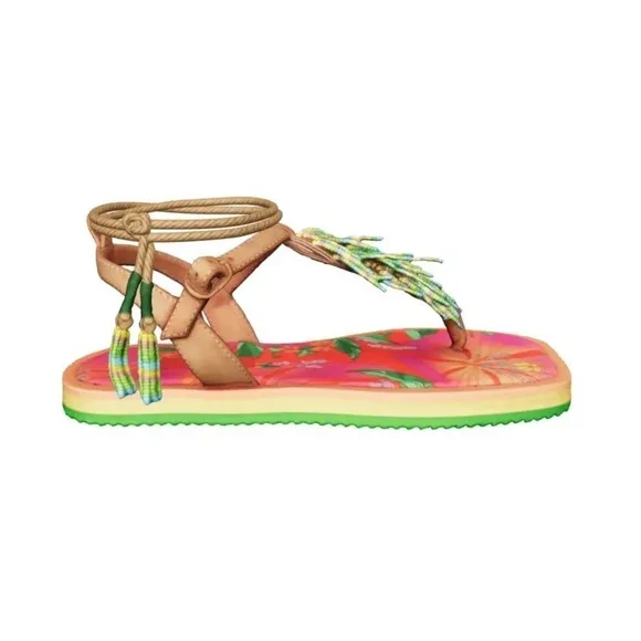 Farm Rio Floral Pietra Sandals Wrap Up Womens Size: 9 NWT