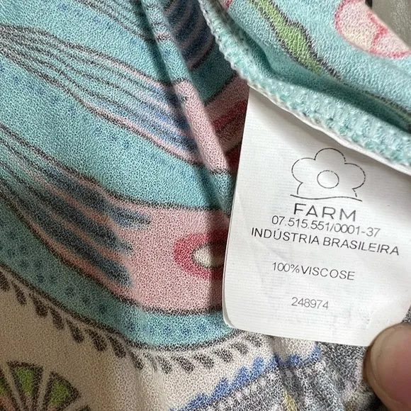 Farm Rio Multicolor Midi Wrap Dress, size XS
