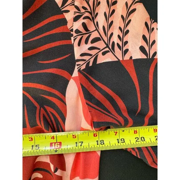 Farm Rio NWOT Bruxelles Dress Ruffles Wrapped Mini Orange Brown Size Medium