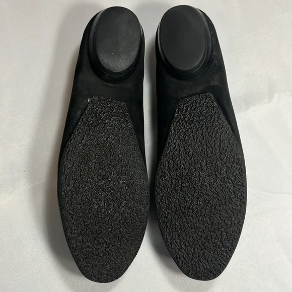 Ferragamo Reversible Buckle Gancini Moccasin Loafers Wom 8.5 Black Suede 16223