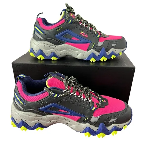 Fila Oakmont TR Multicolor Trail Sneakers Blue Pink Black Yellow Women’s Size 9