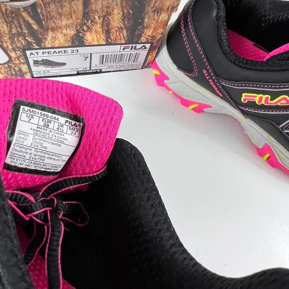 Fila USA Women At Peake 23 Sneakers Trail Running Shoes Size 7M Black New No Box