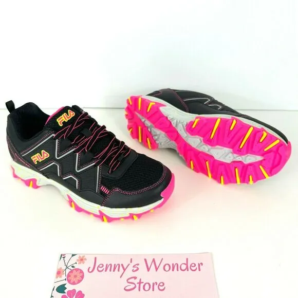 Fila USA Women At Peake 23 Sneakers Trail Running Shoes Size 7M Black New No Box