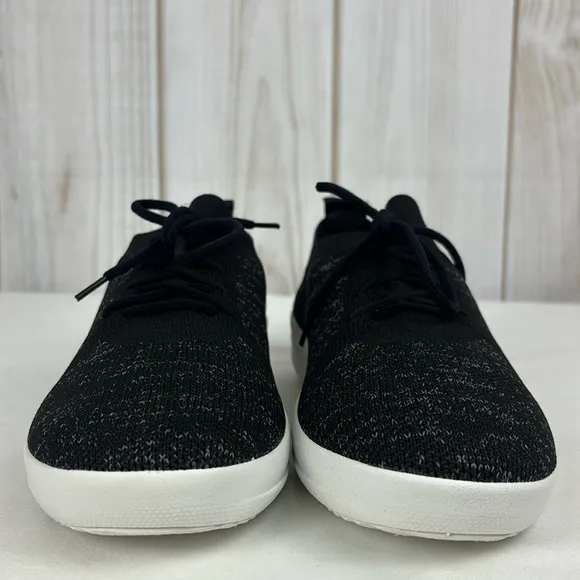 FitFlop Sneakers Lace Up Knit Lightweight Comfort Tennis Shoes Black Size 9
