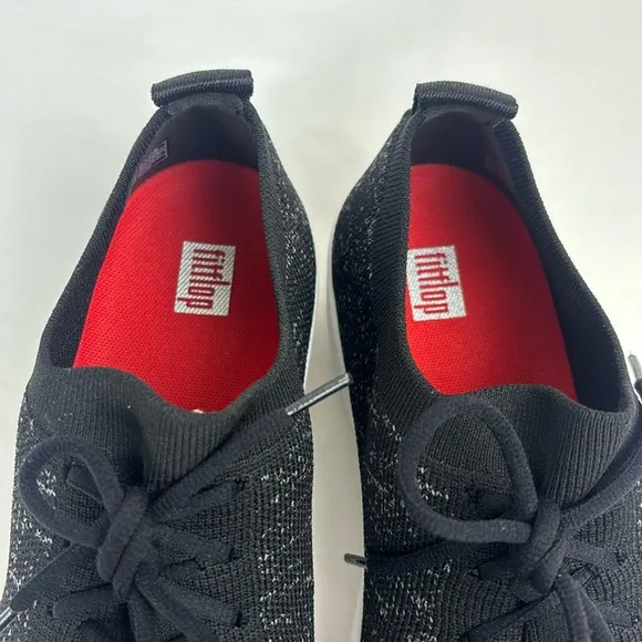 FitFlop Sneakers Lace Up Knit Lightweight Comfort Tennis Shoes Black Size 9