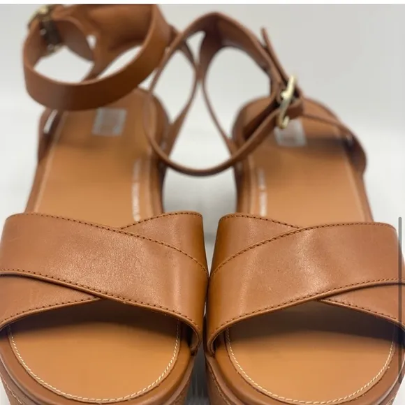 FITFLOPLeather Pilar Crossover Ankle StrapPlatform Sandals