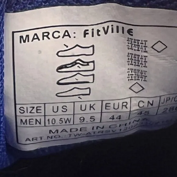 FitVille Mens Marca Navy Skyline V1 All Traction Size 10.5 W Trail Running Shoes