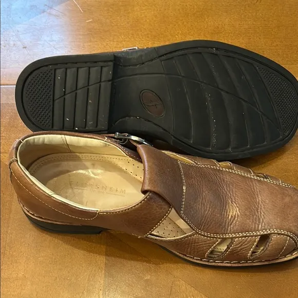 Florsheim Brown Leather Loafers with Ventilated Design