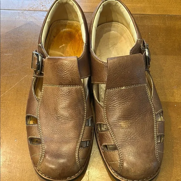 Florsheim Brown Leather Loafers with Ventilated Design