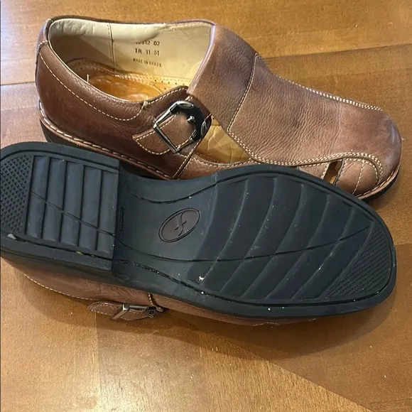 Florsheim Brown Leather Loafers with Ventilated Design