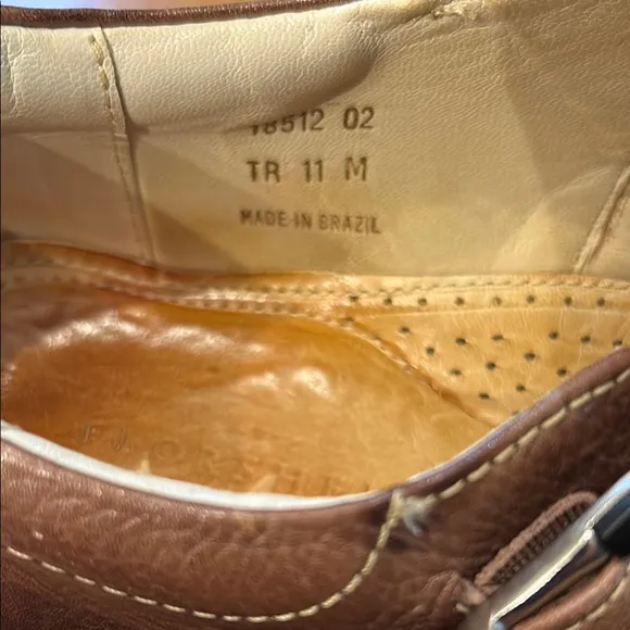 Florsheim Brown Leather Loafers with Ventilated Design