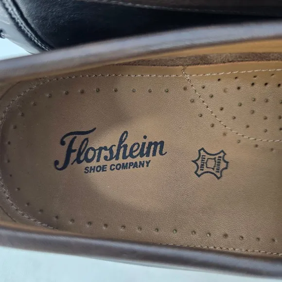 Florsheim Leather Loafers Dress Shoes Slip On Black Brown Mens 13B NARROW Preppy