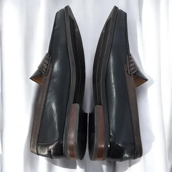 Florsheim Leather Loafers Dress Shoes Slip On Black Brown Mens 13B NARROW Preppy