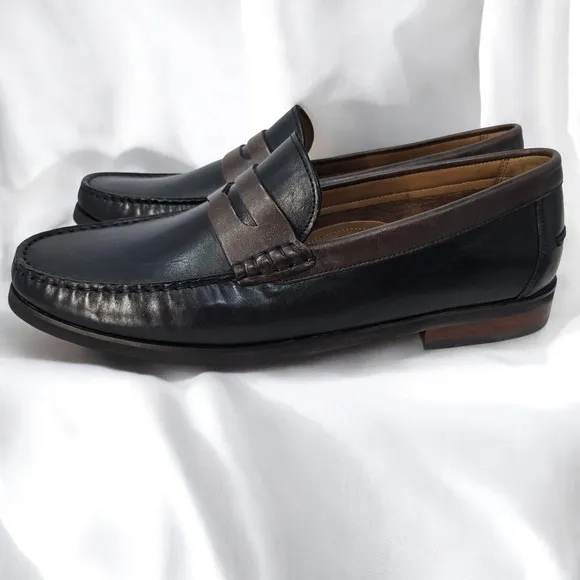 Florsheim Leather Loafers Dress Shoes Slip On Black Brown Mens 13B NARROW Preppy