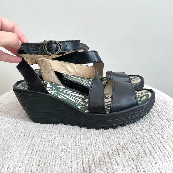 Fly London Yesk Rug Strappy Open Toe Platform Sandals